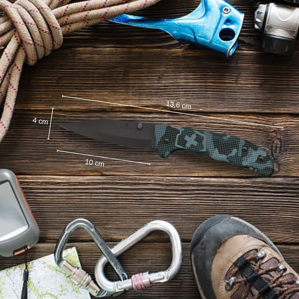 Victorinox Evoke Swiss Army Knife, Featuring a Foldable Blade with Thumb Stud and Lockback Mechanism