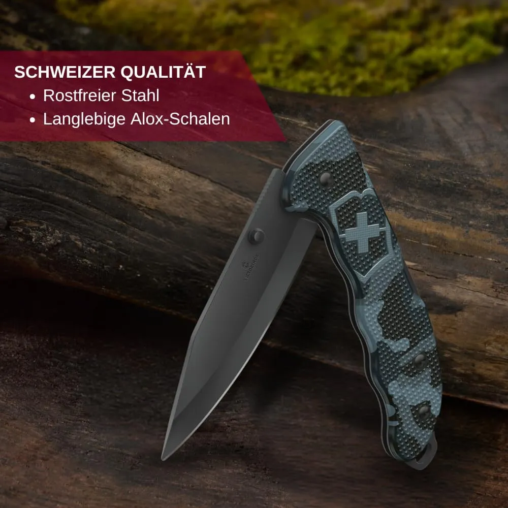 Victorinox Evoke Swiss Army Knife, Featuring a Foldable Blade with Thumb Stud and Lockback Mechanism