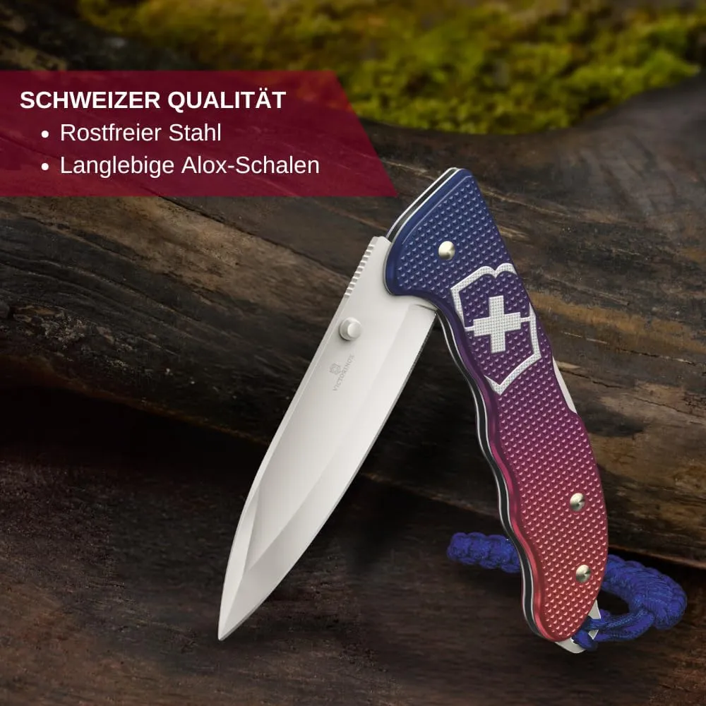Victorinox Evoke Swiss Army Knife, Featuring a Foldable Blade with Thumb Stud and Lockback Mechanism