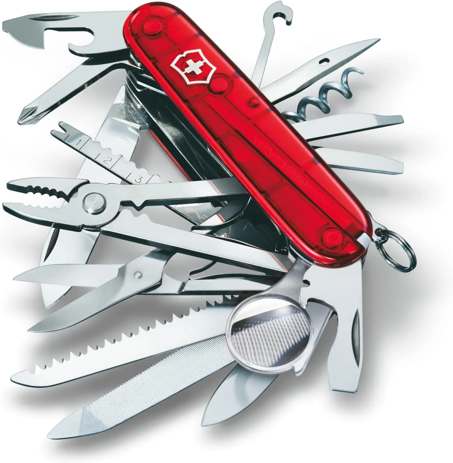 Victorinox SwissChamp Swiss Army Knife, 33 Function Swiss Made Pocket Knife with Large Blade, Screwdriver, Chisel and Combination Pliers