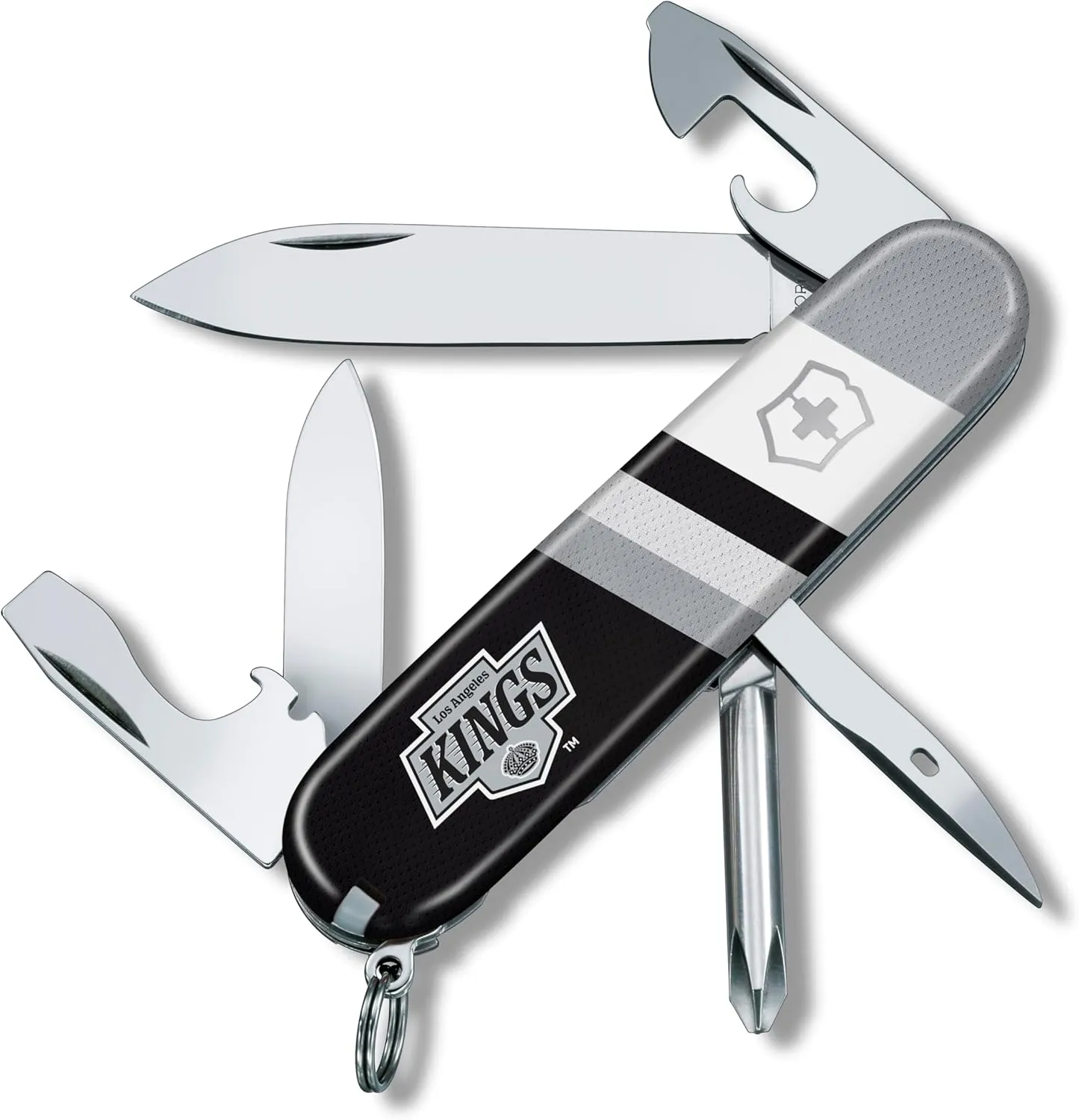 Victorinox Tinker Swiss Army Knife – Compact 12 Function Swiss Made Pocket Knife with Large Blade, Small Blade and Bottle Opener – Los Angeles Kings
