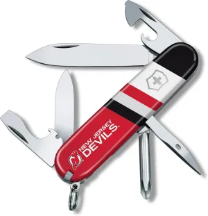 Victorinox Tinker Swiss Army Knife – Compact 12 Function Swiss Made Pocket Knife with Large Blade, Small Blade and Bottle Opener – New Jersey Devils