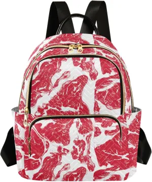 VIGTRO Women Fashion Backpack Quilted Mini Purse Abstract Beef Texture, Lightweight Travel Casual Shoulder Backpack with Adjustable Straps Size S