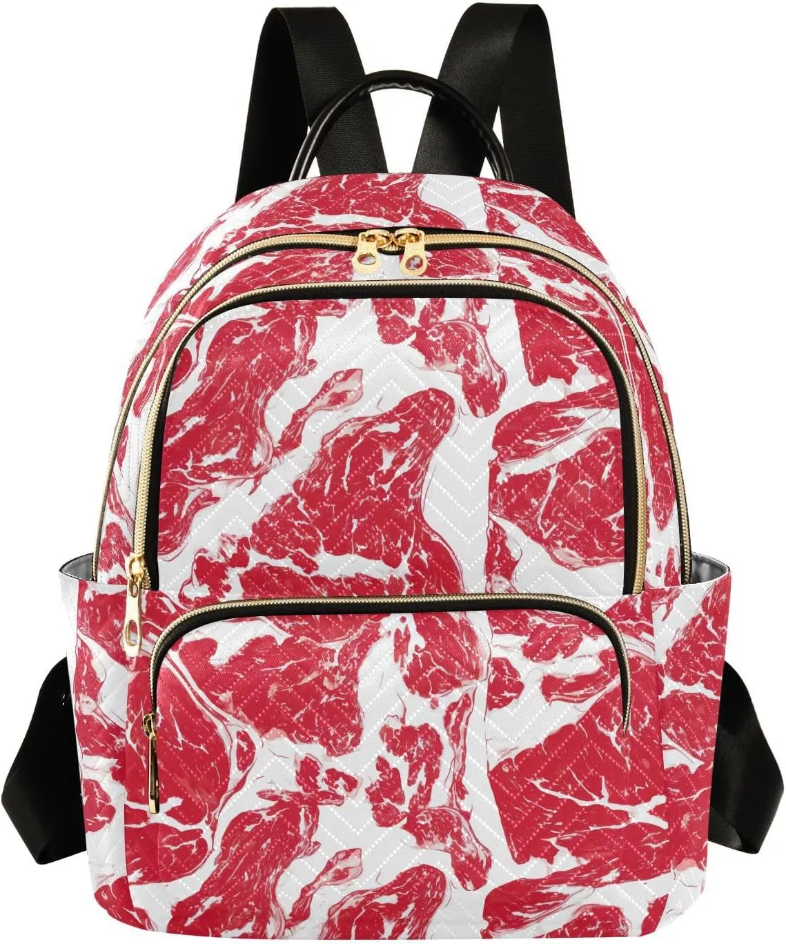 VIGTRO Women Fashion Backpack Quilted Mini Purse Abstract Beef Texture, Lightweight Travel Casual Shoulder Backpack with Adjustable Straps Size S