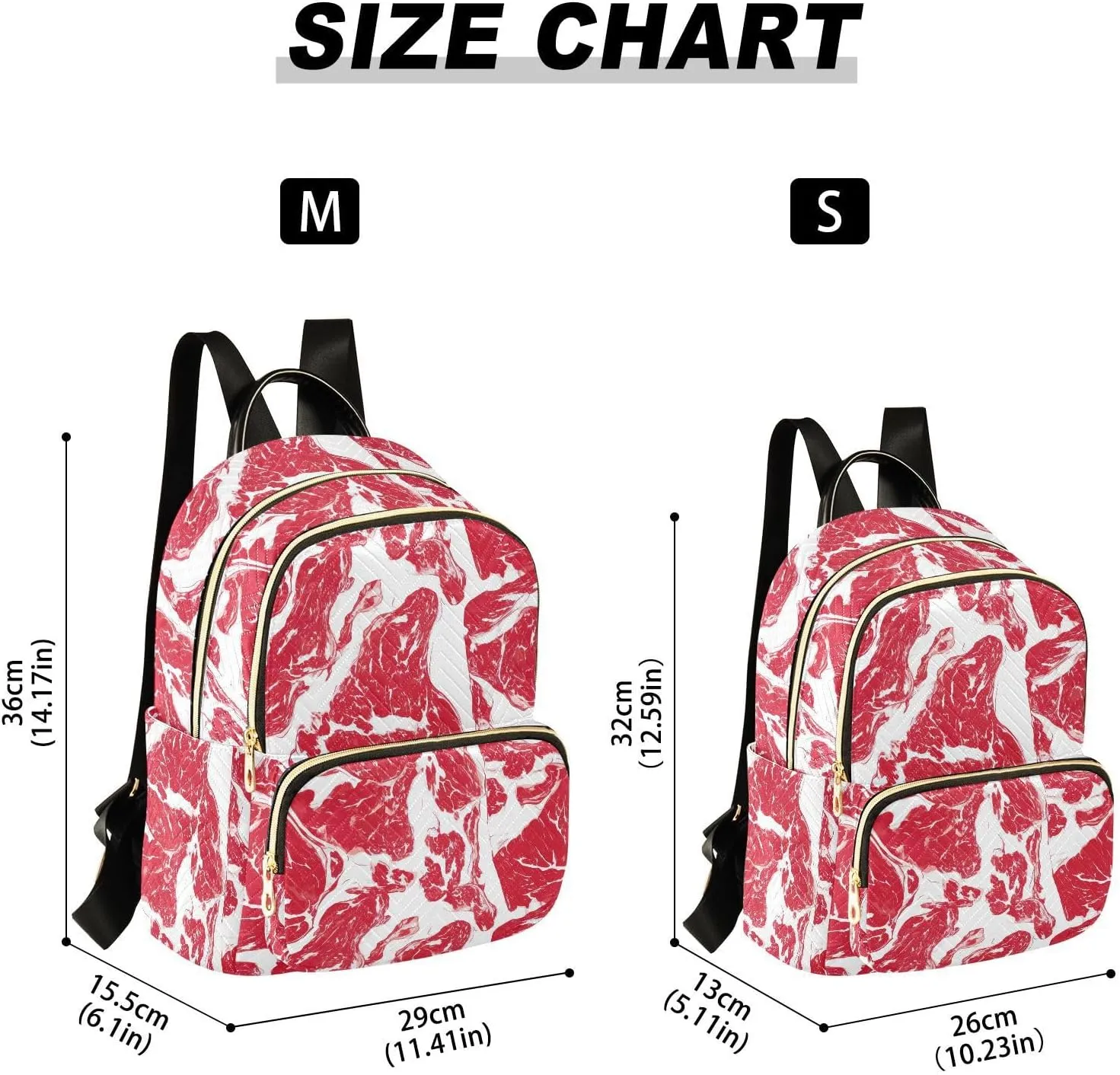 VIGTRO Women Fashion Backpack Quilted Mini Purse Abstract Beef Texture, Lightweight Travel Casual Shoulder Backpack with Adjustable Straps Size S