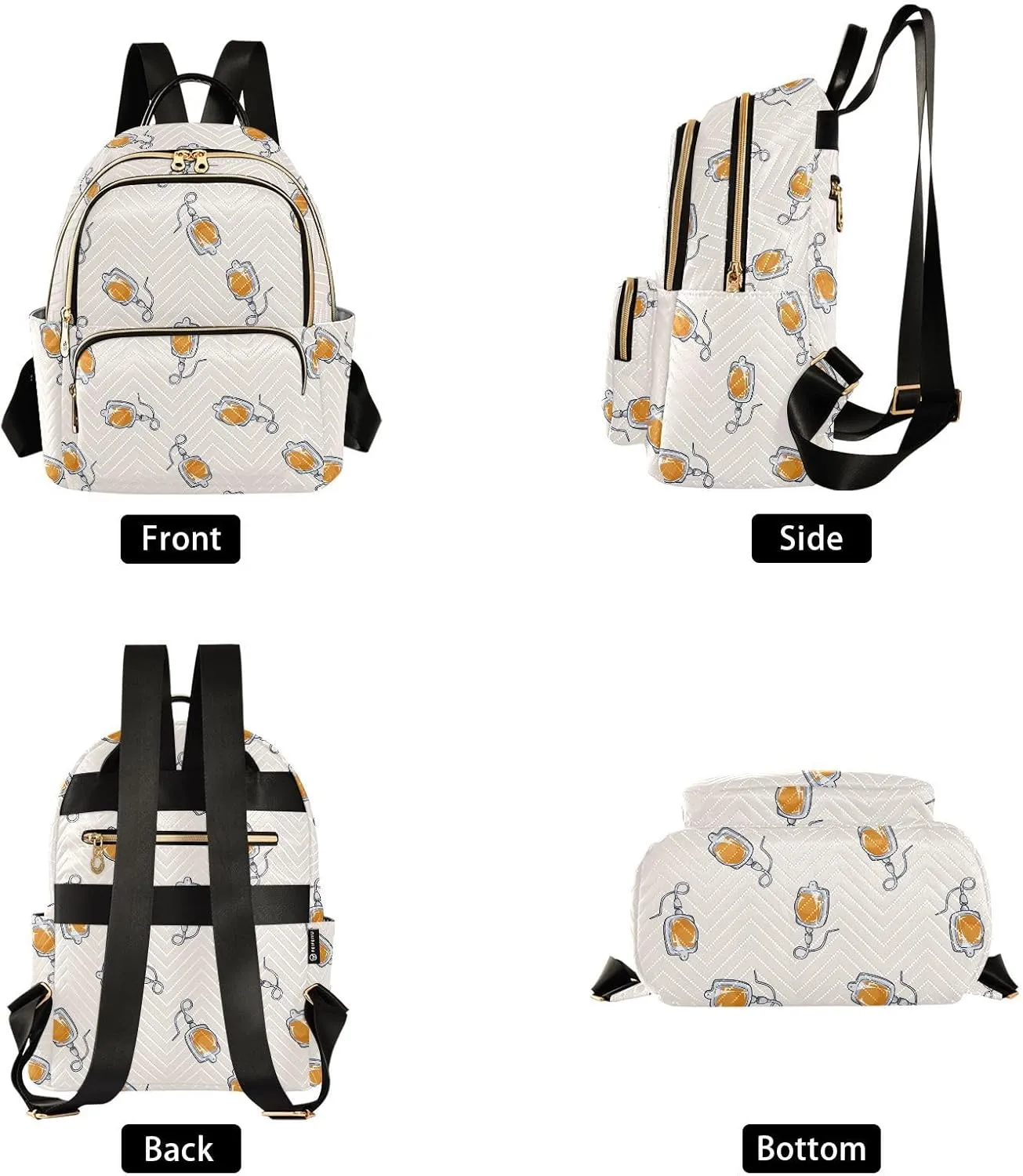 VIGTRO Women Fashion Backpack Quilted Mini Purse Funny Drip Pattern, Lightweight Travel Casual Shoulder Backpack with Adjustable Straps Size S