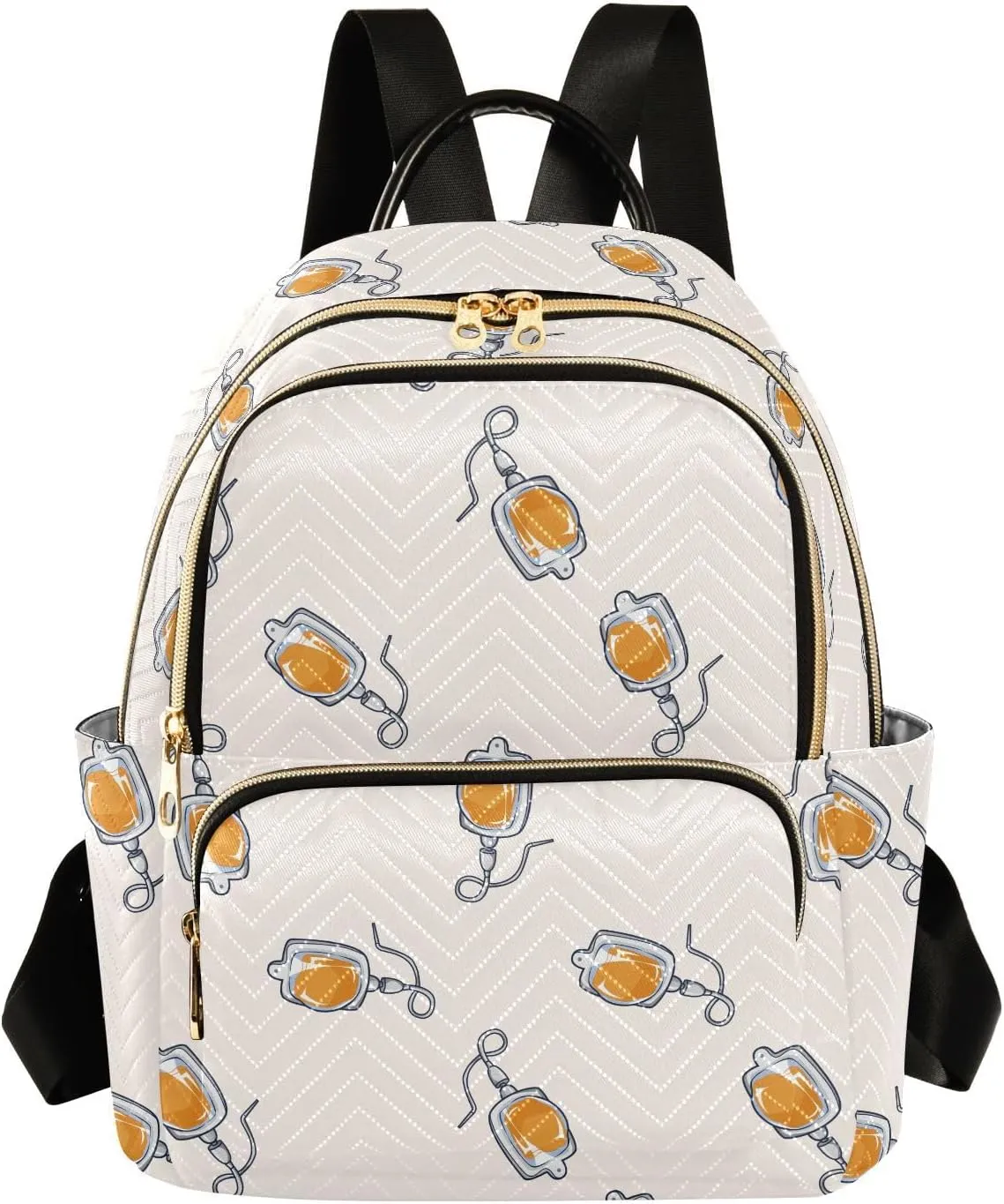 VIGTRO Women Fashion Backpack Quilted Mini Purse Funny Drip Pattern, Lightweight Travel Casual Shoulder Backpack with Adjustable Straps Size S