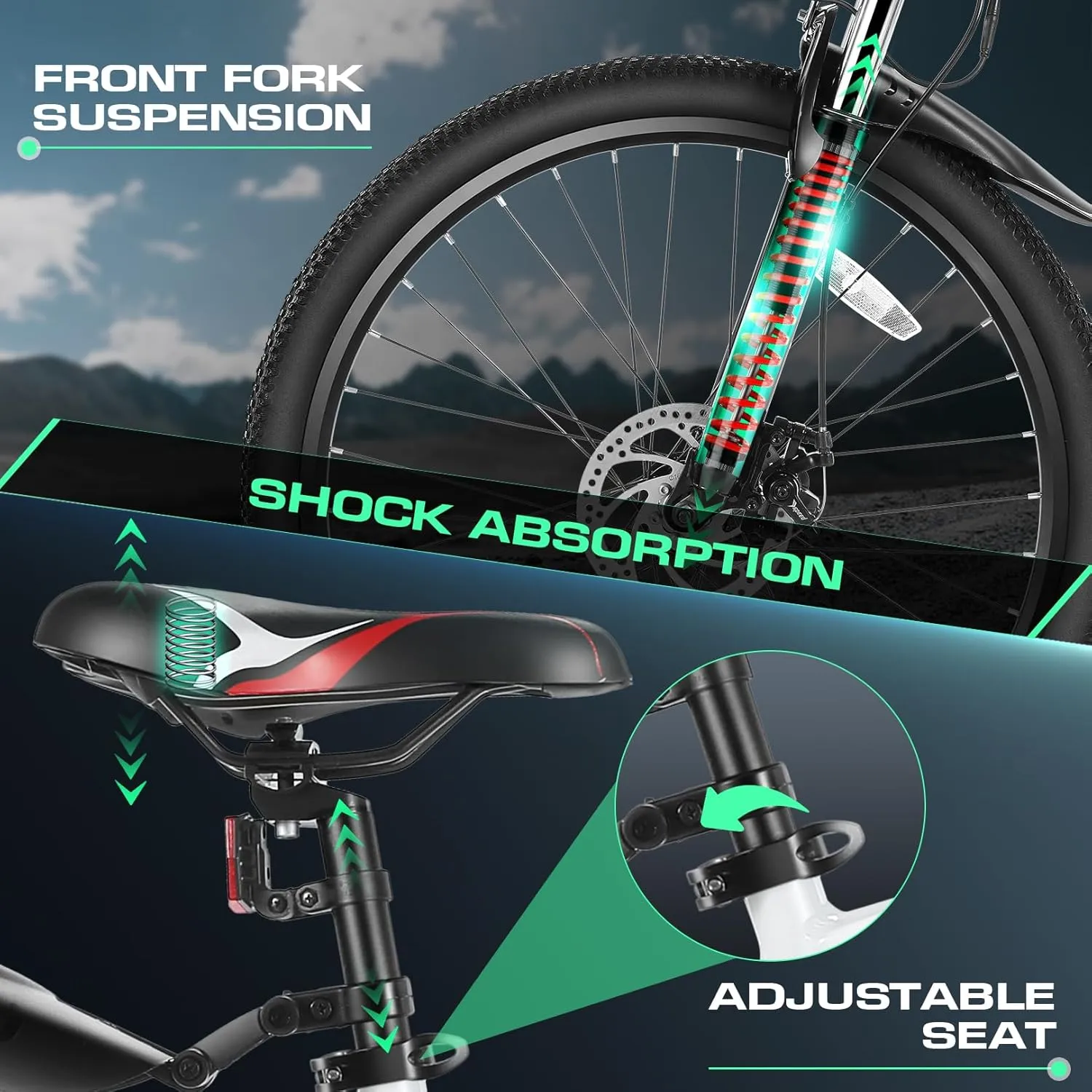 Vivi Electric Bike for Adults, Peak 780W Ebike 26" Electric Mountain Bike, 22MPH Adult Electric Bicycles Commuter Ebike with 48V Battery, Up to 50 Miles, Cruise Control, 21 Speed, UL 2849 Certified