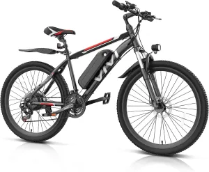 Vivi Electric Bike for Adults, Peak 780W Ebike 26" Electric Mountain Bike, 22MPH Adult Electric Bicycles Commuter Ebike with 48V Battery, Up to 50 Miles, Cruise Control, 21 Speed, UL 2849 Certified