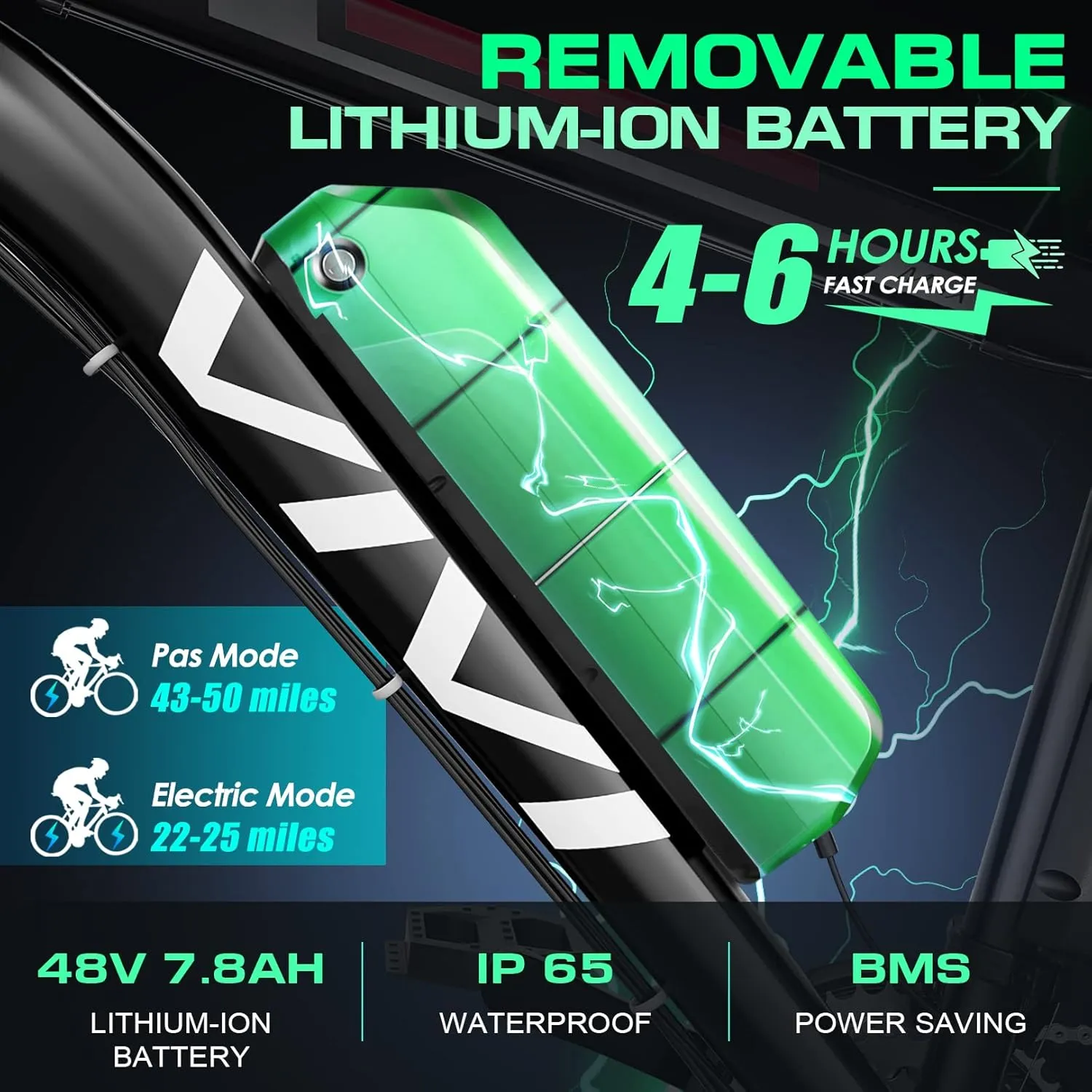 Vivi Electric Bike for Adults, Peak 780W Ebike 26" Electric Mountain Bike, 22MPH Adult Electric Bicycles Commuter Ebike with 48V Battery, Up to 50 Miles, Cruise Control, 21 Speed, UL 2849 Certified