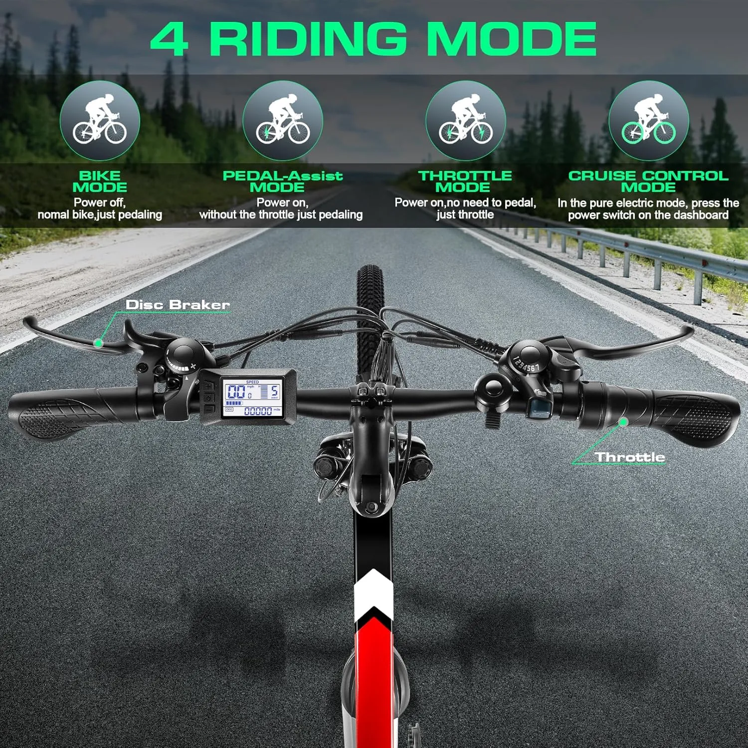 Vivi Electric Bike for Adults, Peak 780W Ebike 26" Electric Mountain Bike, 22MPH Adult Electric Bicycles Commuter Ebike with 48V Battery, Up to 50 Miles, Cruise Control, 21 Speed, UL 2849 Certified