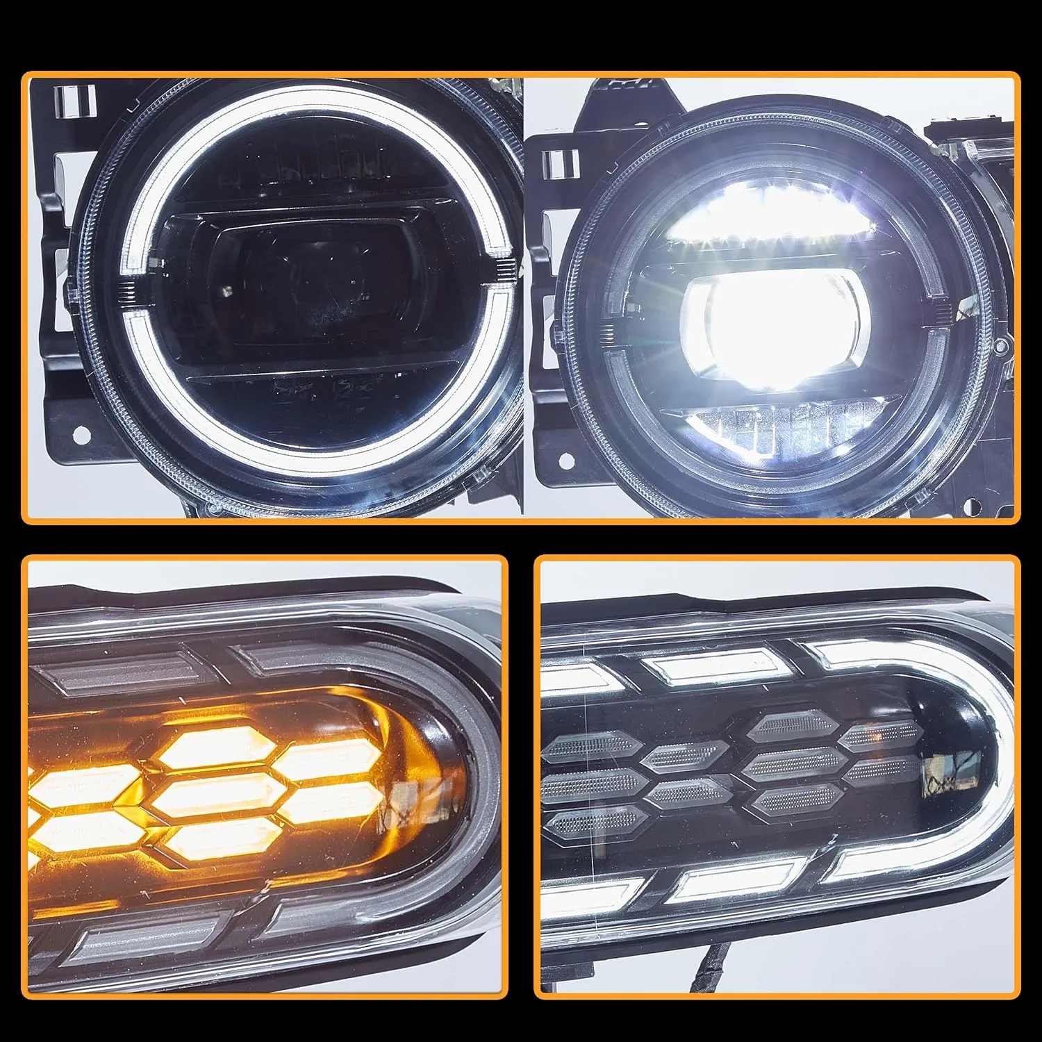 VLAND LED Headlights Assembly Compatible with Toyota FJ Cruiser 2007-2017,LED Front Light with Sequential Turn Signal, Projector Headlamp