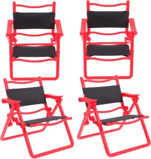 VOSAREA 4pcs Miniature Folding Beach Chairs for Dollhouse Furniture Realistic Portable Toy Chairs for Compact Design for Boy Girl Playtime and Creative Scenarios