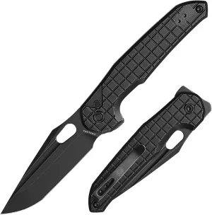 Vosteed Lightweight Pocket Knife with Clip, Flipper Folding Pocket knife for Men and Women, Trek Lock EDC Knife with 3.25" Elmax Blade, Thumb Hole, Titanium Handle for Camping, Hiking - Thunderbird