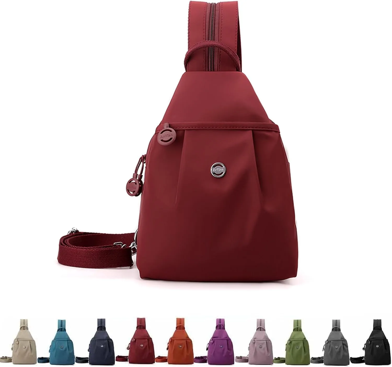 Vovtva Street Lite Chic Versatile Travel Bag, Adjustable Strap Backpack Chest Bags Double Zipper, Sling Crossbody Women