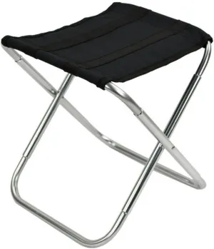 Wakauto Portable Lightweight Folding Fishing Chair Durable Oxford Cloth Camping Stool for Outdoor Adventures for Picnics Garden Beach and Sporting Events Middle Silver