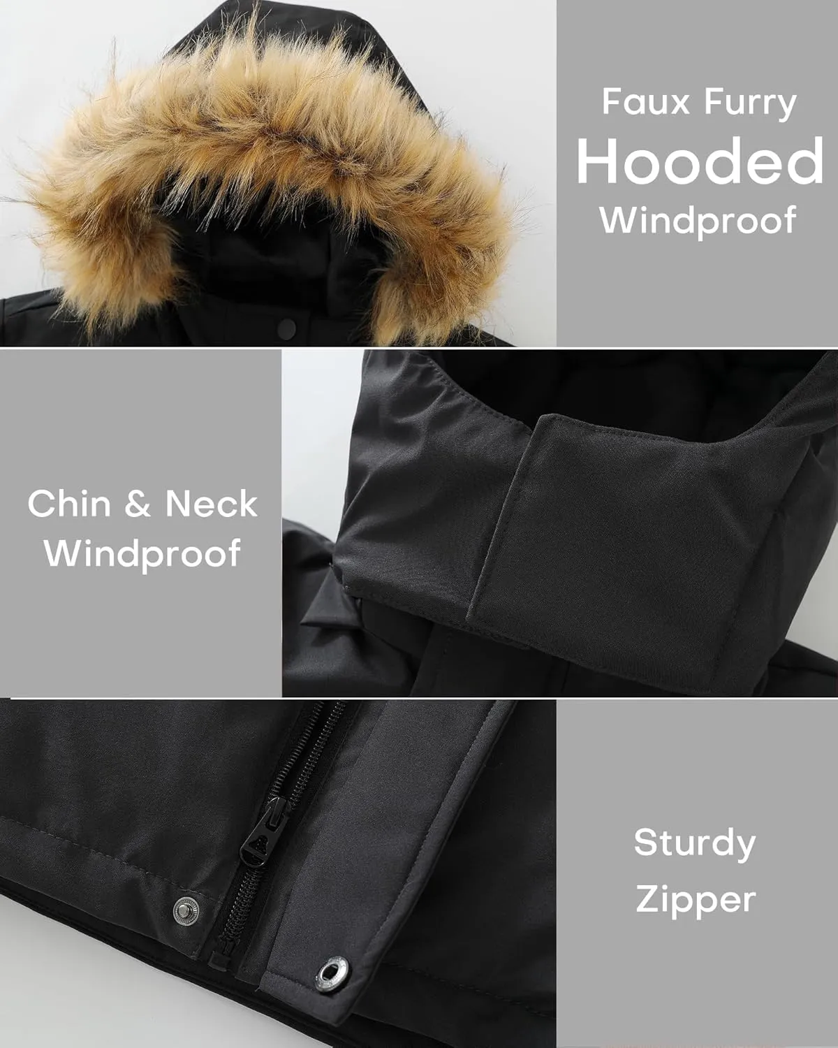 Wantdo Girl's Warm Snow Coat Waterproof Ski Jacket Windproof Winter Parka Insulated Fleece Rain Jackets
