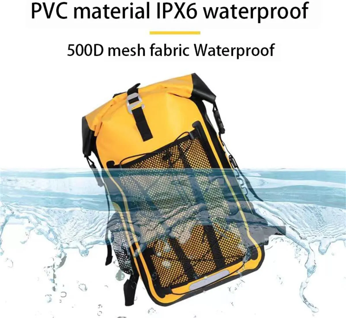 Waterproof Backpack Kayak Dry Bag Backpack Waterproof 30L, Lightweight Roll Top Dry Bag for Boating Surfing Camping (Orange,30L)