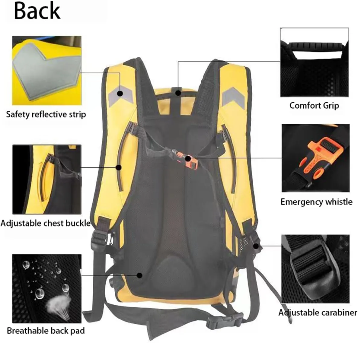 Waterproof Backpack Kayak Dry Bag Backpack Waterproof 30L, Lightweight Roll Top Dry Bag for Boating Surfing Camping (Orange,30L)