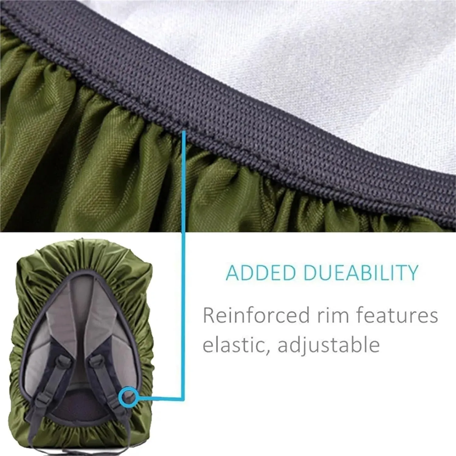 Waterproof Backpack Rain Cover 2Pcs Backpack Waterproof Cover 20-60L Hiking Camping Rain Protection Safety Reflective Oxford Cloth Rain Cover for Hiking，Camping(50-70L,Black 2 Plug)
