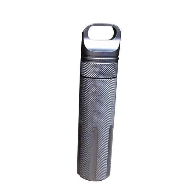Waterproof Emergencys Safety Survival Pill Bottle Aluminium Camping EDC Tank Box for Cigarettes