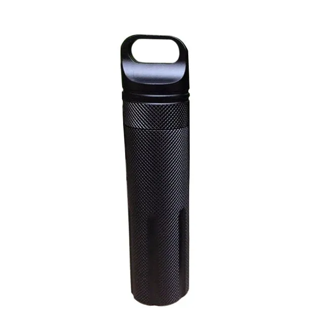 Waterproof Emergencys Safety Survival Pill Bottle Aluminium Camping EDC Tank Box for Cigarettes
