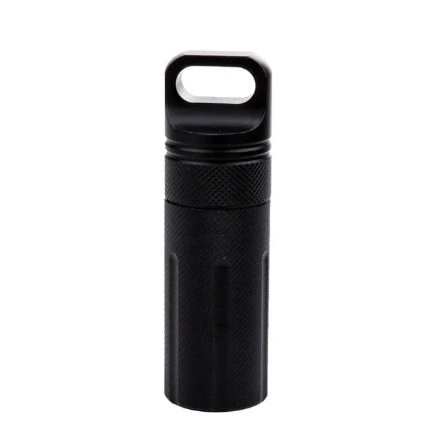 Waterproof Emergencys Safety Survival Pill Bottle Aluminium Camping EDC Tank Box for Cigarettes