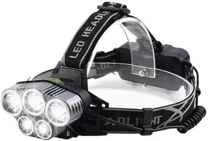 Waterproof Motion Sensor Head Lamp, Headlamps for Adults, Rechargeable Headlamp for Camping Cycling Hiking Hunting, Hard Hat Headlight, Camping Essentials Gear