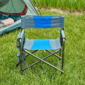 Weight Oversized Folding Chair with Storage, 1pc Padded Director's Chair Compatible with Indoor and Outdoor Use