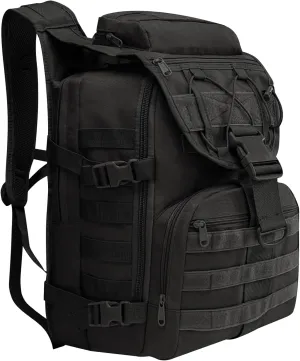 Wesoke 35L Military Tactical Backpack Black Large Army 3 Day Assault Pack Bag for Men, 35 Liter Molle Backpack Daypack for Man Women, Big Camping Backpack Hiking Rucksack for Outdoor Travel Climbing