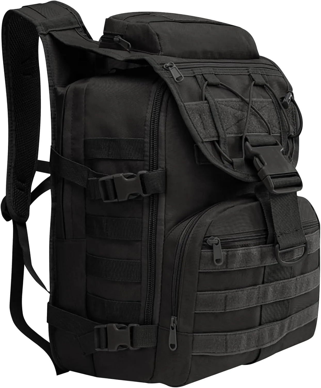 Wesoke 35L Military Tactical Backpack Black Large Army 3 Day Assault Pack Bag for Men, 35 Liter Molle Backpack Daypack for Man Women, Big Camping Backpack Hiking Rucksack for Outdoor Travel Climbing