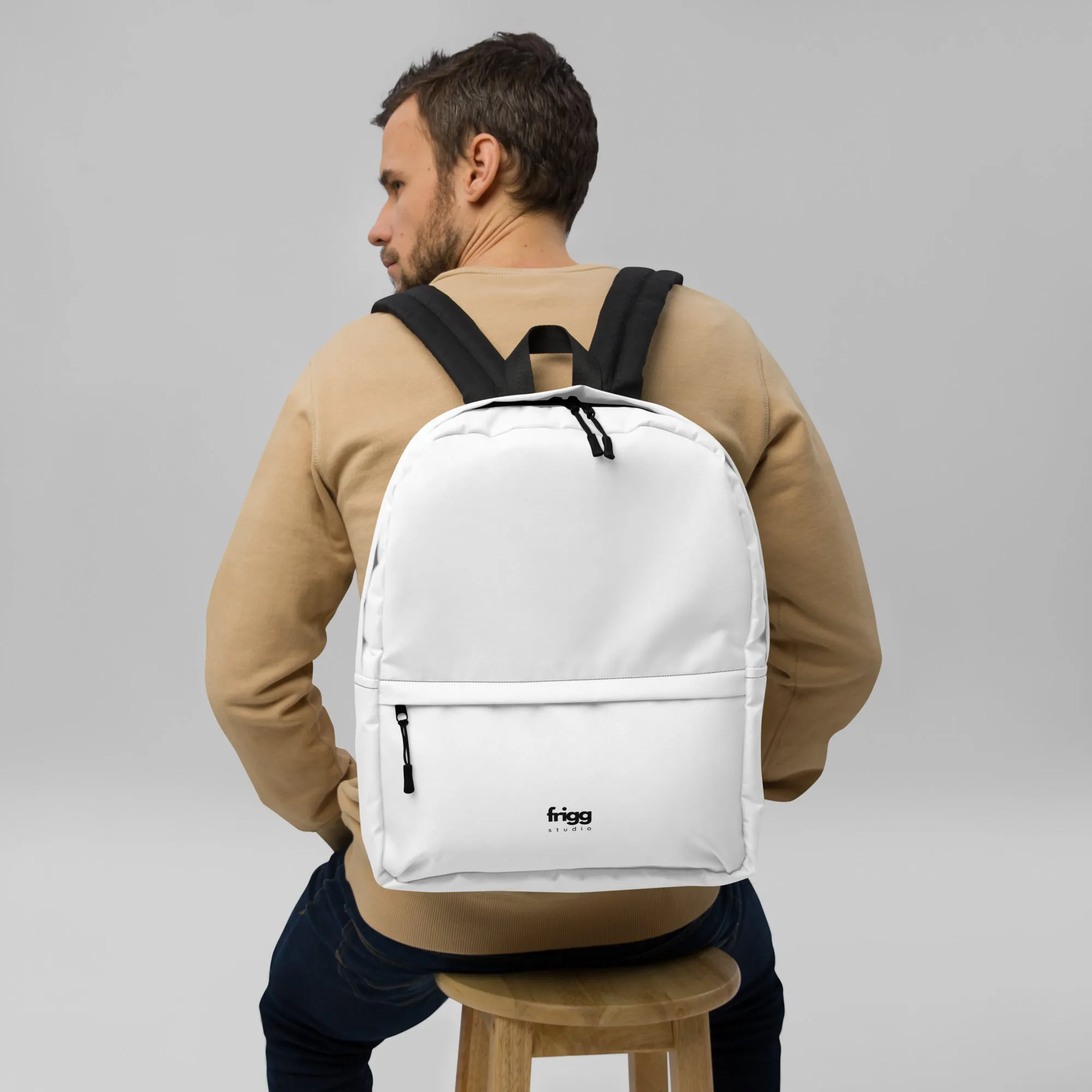 WHITE - WATER-RESISTANT BACKPACK WITH LAPTOP POCKET
