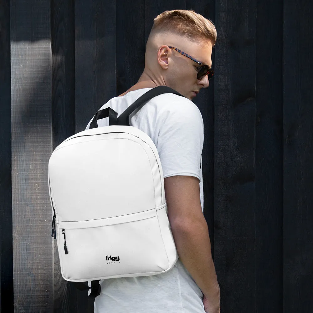 WHITE - WATER-RESISTANT BACKPACK WITH LAPTOP POCKET