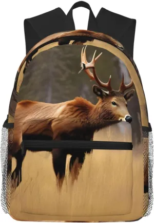 Wildlife Deer Bear Elk print Lightweight and comfortable backpack Casual Laptop Backpack for Travel Hiking