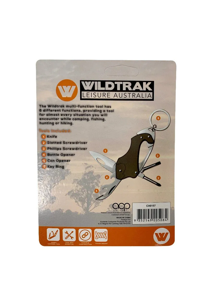 WILDTRAK 6 in 1 Multi Tool Keyring with Army Knife - CA0157