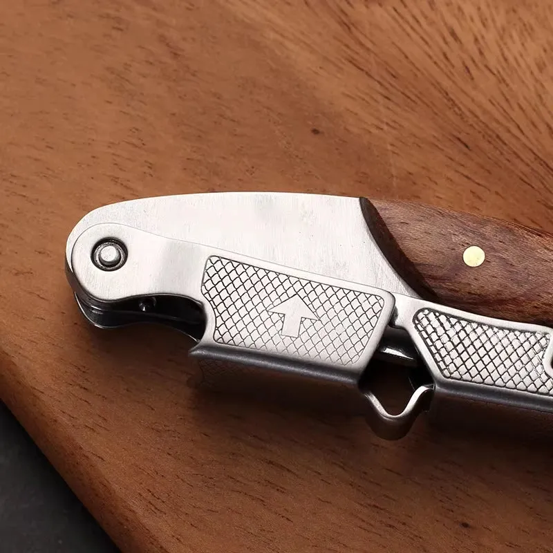 Wine Key - Wood Grip, Bottle Opener Multifunction
