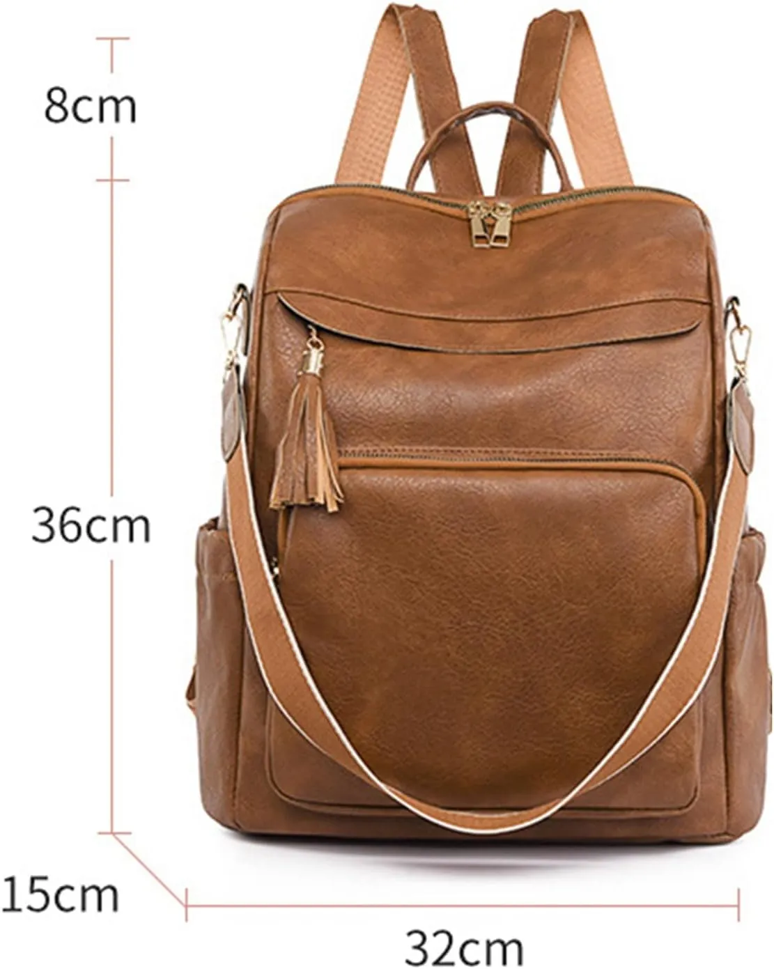 Women Bag Fashion Backpack Comfortable Leather Student Backpack Travel for Men Bags (Brown, One Size)
