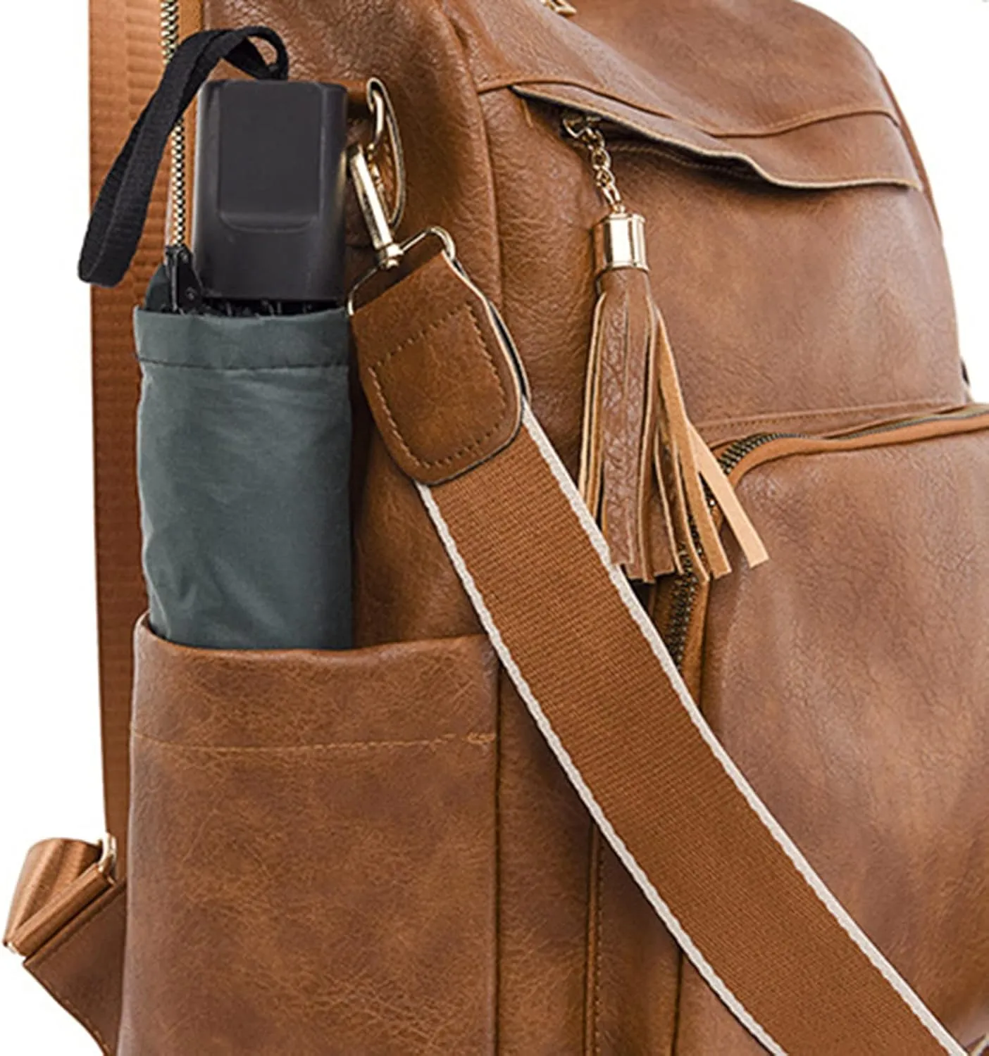 Women Bag Fashion Backpack Comfortable Leather Student Backpack Travel for Men Bags (Brown, One Size)
