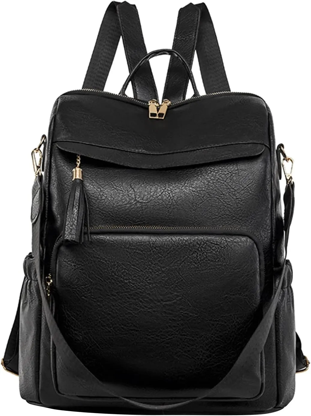 Women Bag Fashion Backpack Comfortable Leather Student Backpack Travel for Men Bags Mini Backpacks (Black, One Size)