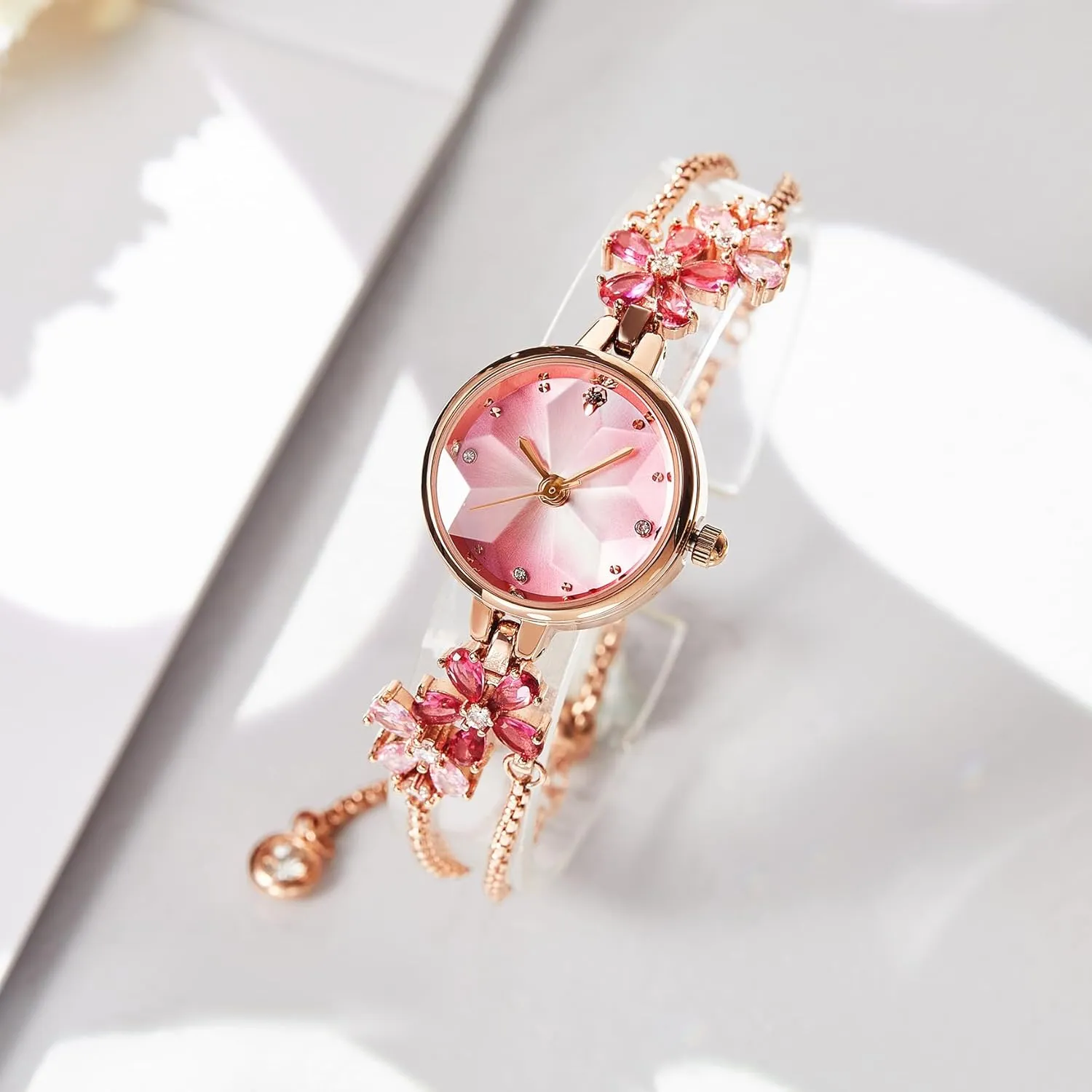 Womens Bracelet Watch, Japanese-Quartz Stainless Steel Watch, Brass Strap Watches for Women