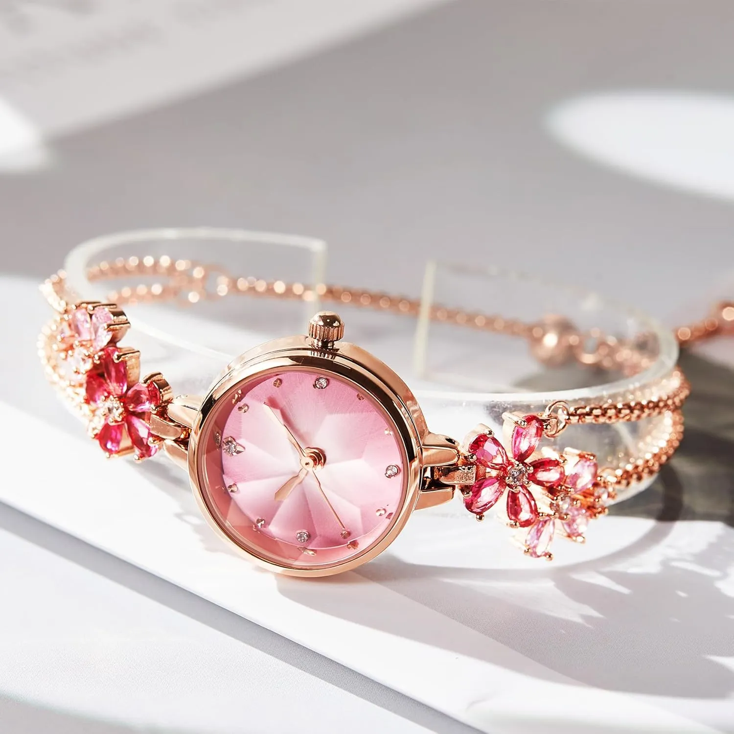 Womens Bracelet Watch, Japanese-Quartz Stainless Steel Watch, Brass Strap Watches for Women