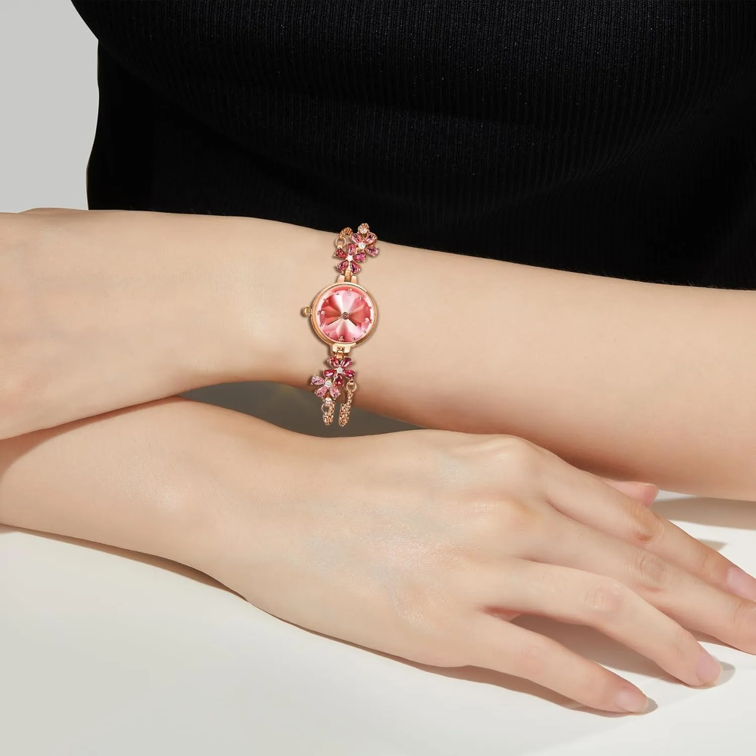 Womens Bracelet Watch, Japanese-Quartz Stainless Steel Watch, Brass Strap Watches for Women