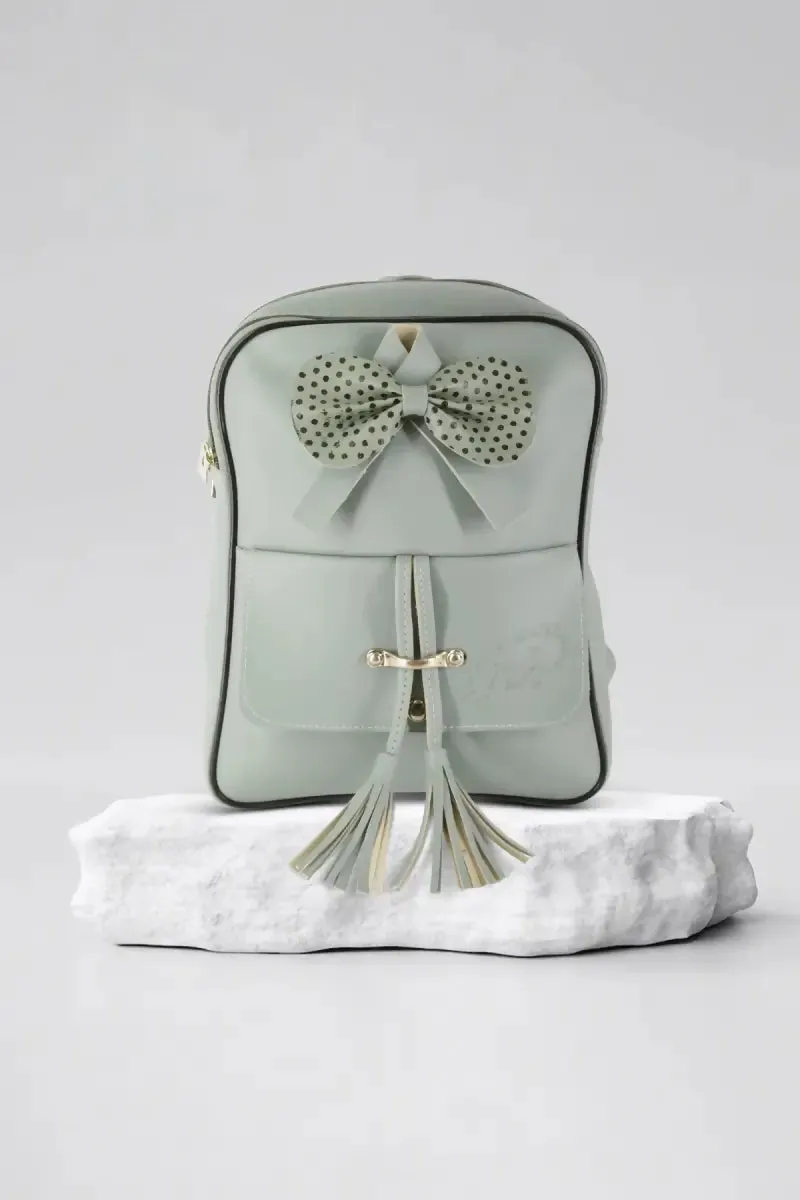 Women's Fashion Cute Small Backpack with tassels - Green