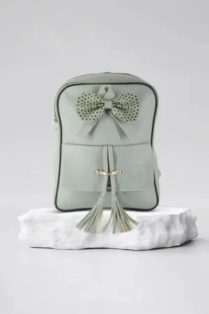 Women's Fashion Cute Small Backpack with tassels - Green