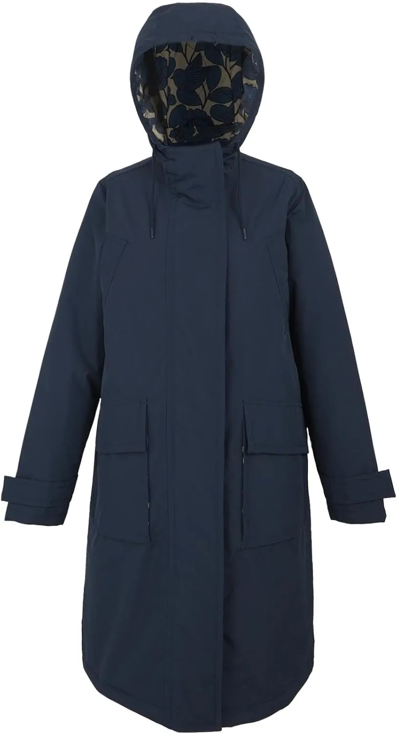 Womens Orla Kiely Longline Waterproof Jacket - Navy - 16