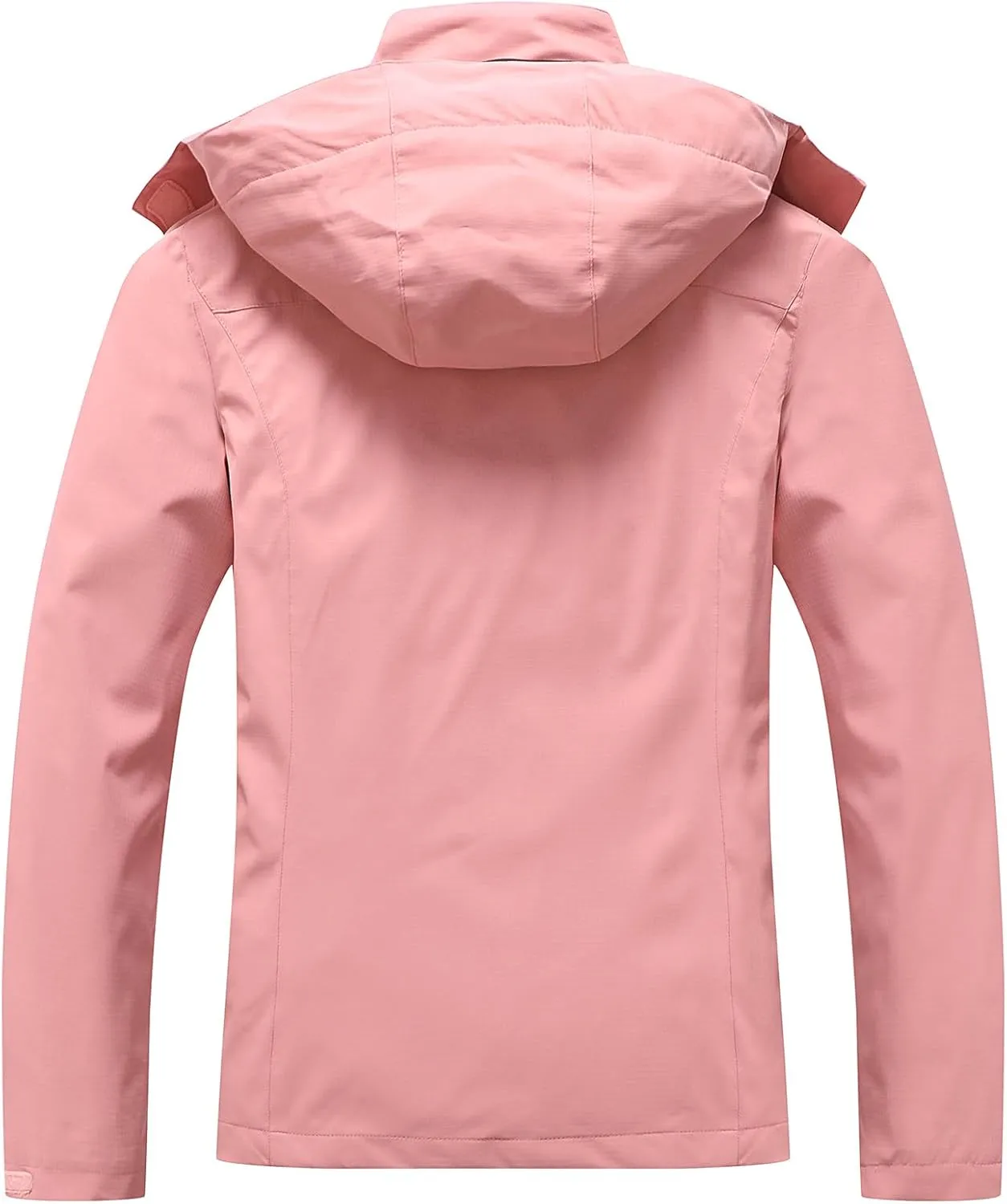Women's Waterproof Raincoat Lightweight Rain Jacket Detachable Hood Travel Outdoor