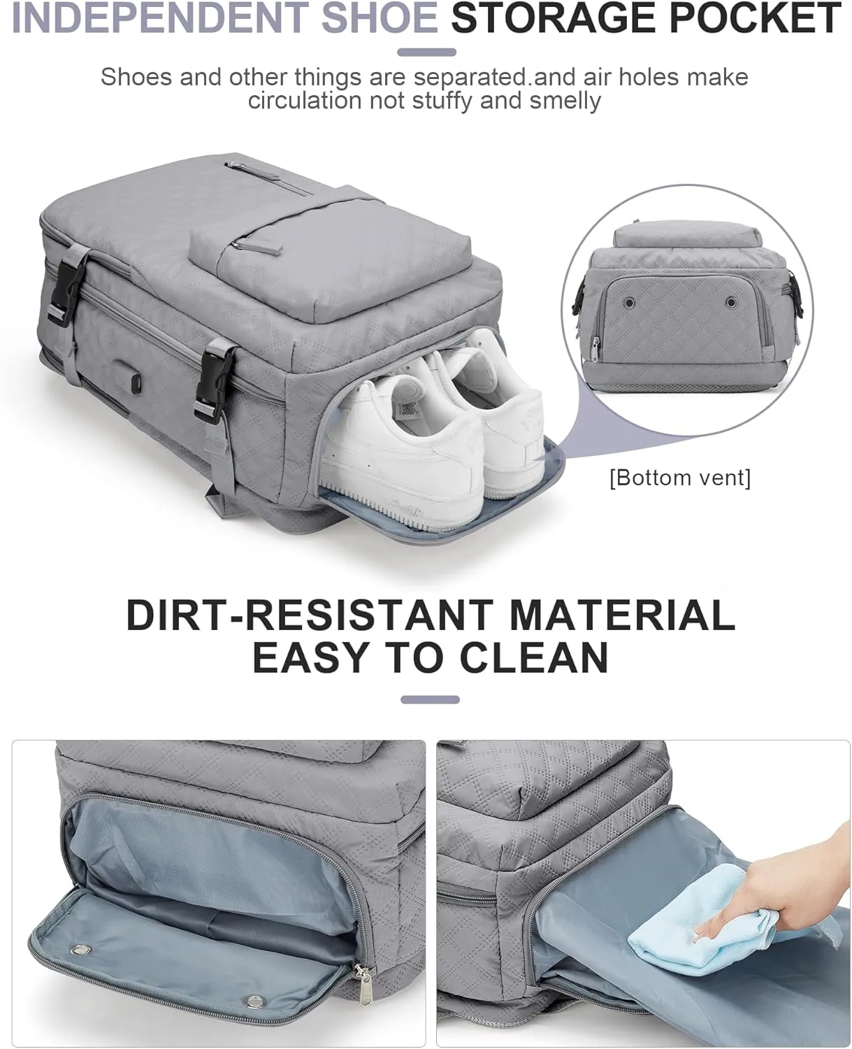 WONHOX Large Travel Backpack Carry on Flight Approved Laptop Work Business Backpack for Women Men Mochila de Viaje
