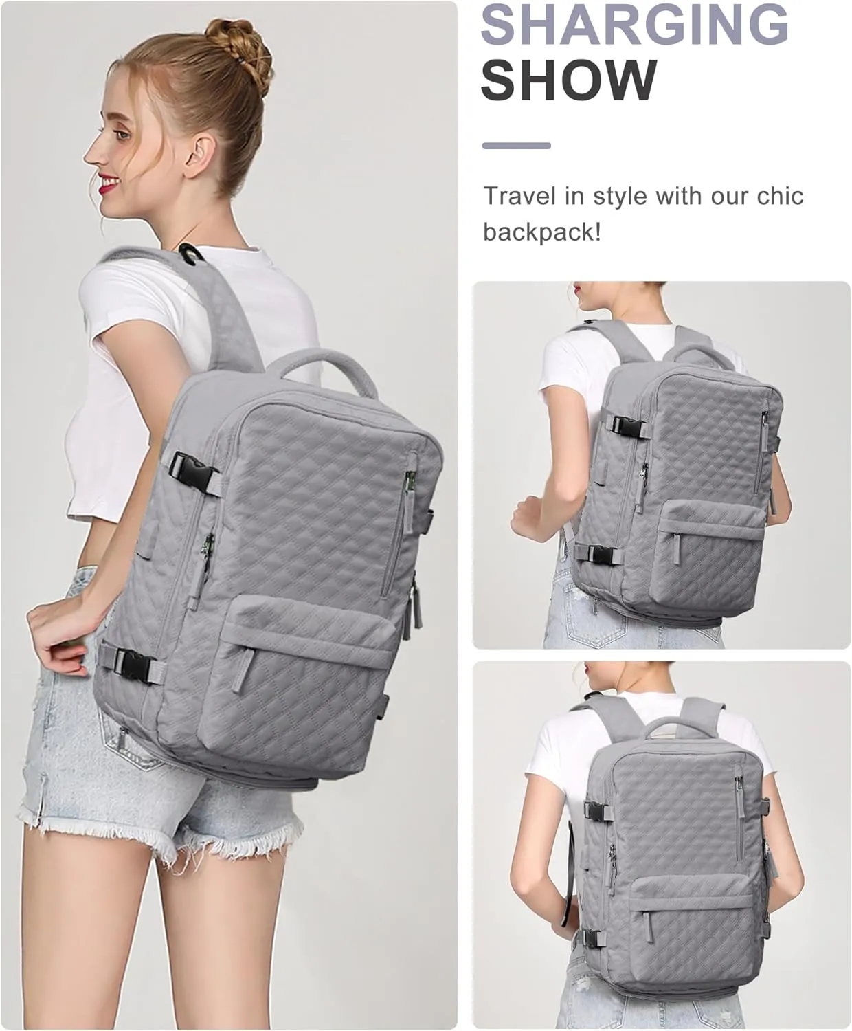 WONHOX Large Travel Backpack Carry on Flight Approved Laptop Work Business Backpack for Women Men Mochila de Viaje