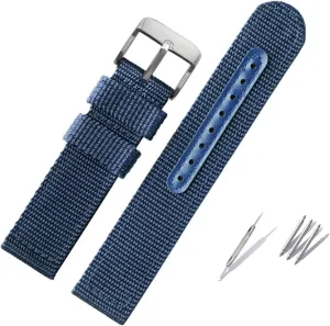 Woven Nylon Watch Strap Suitable for 5 Military SNK789, Canvas Watch Strap, Water Resistant Bracelet for 18mm 20mm 22mm 24mm Men and Women