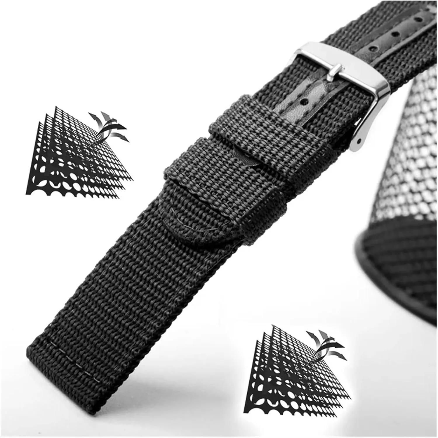 Woven Nylon Watch Strap Suitable for 5 Military SNK789, Canvas Watch Strap, Water Resistant Bracelet for 18mm 20mm 22mm 24mm Men and Women